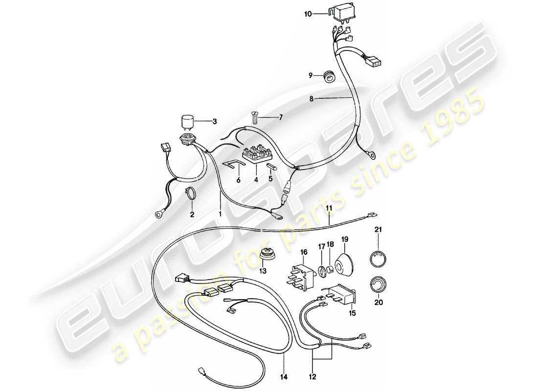 porsche 1979 (911) electrical components - for - air conditioner parts diagram