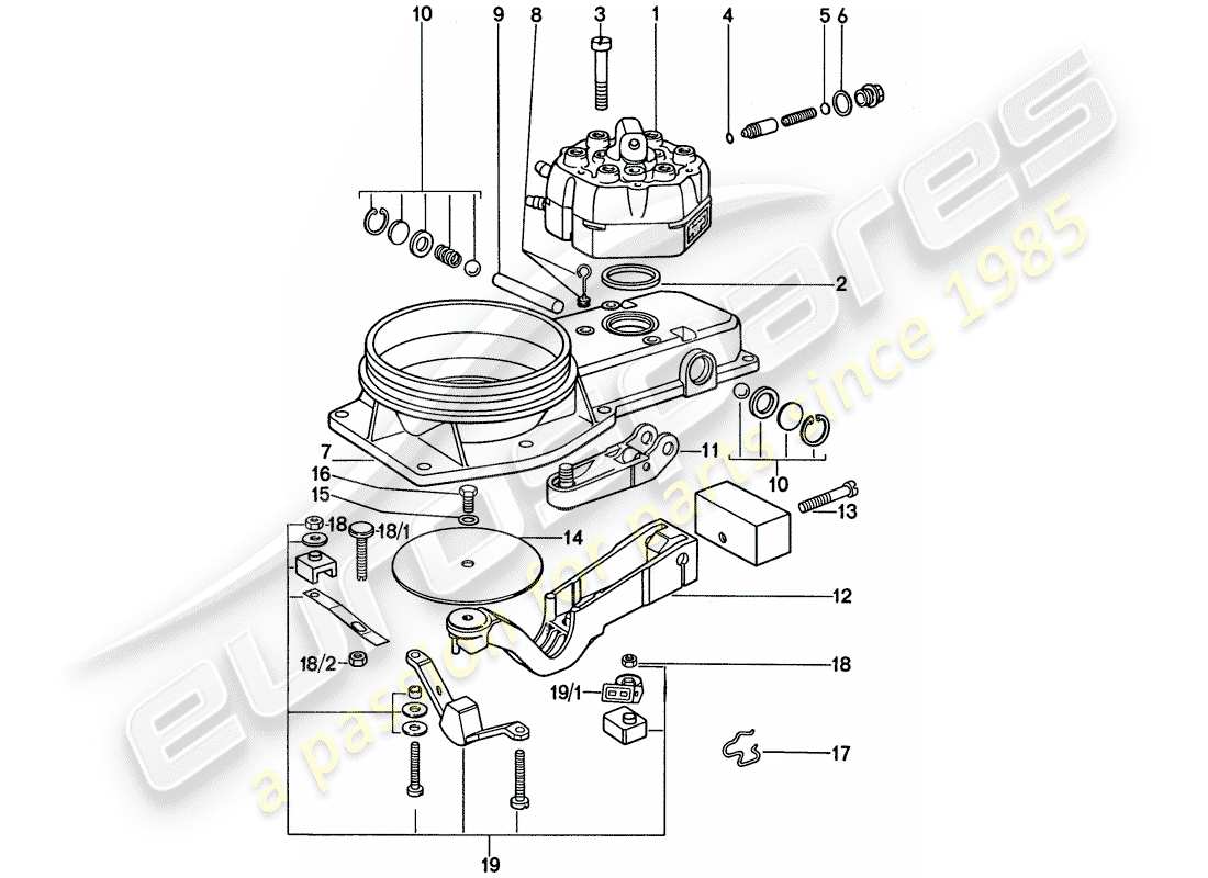 porsche 911 (1977) mixture control unit - single parts part diagram