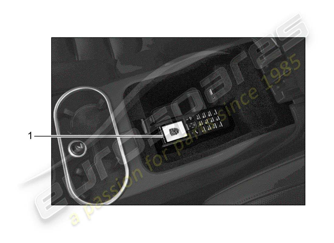 porsche tequipment cayenne (2017) telephone handset with part diagram