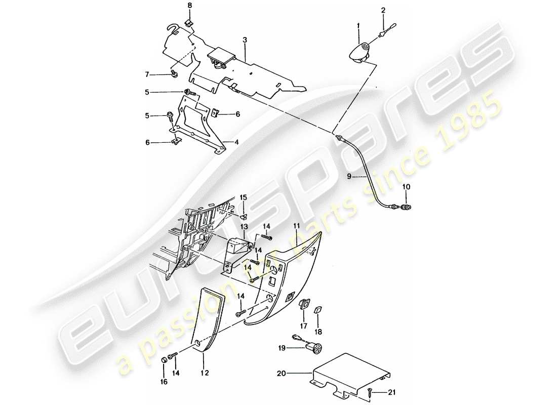 porsche 996 gt3 (2001) phone preparation part diagram