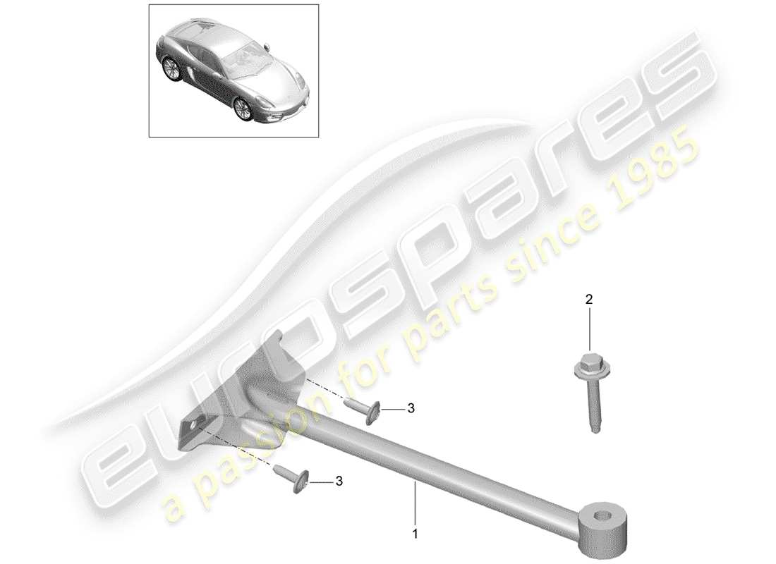 porsche cayman 981 (2014) dome strut parts diagram