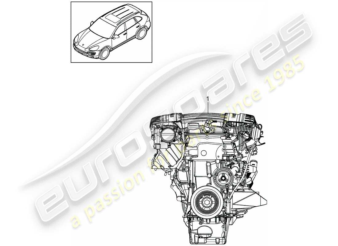 porsche cayenne e2 (2018) replacement engine part diagram