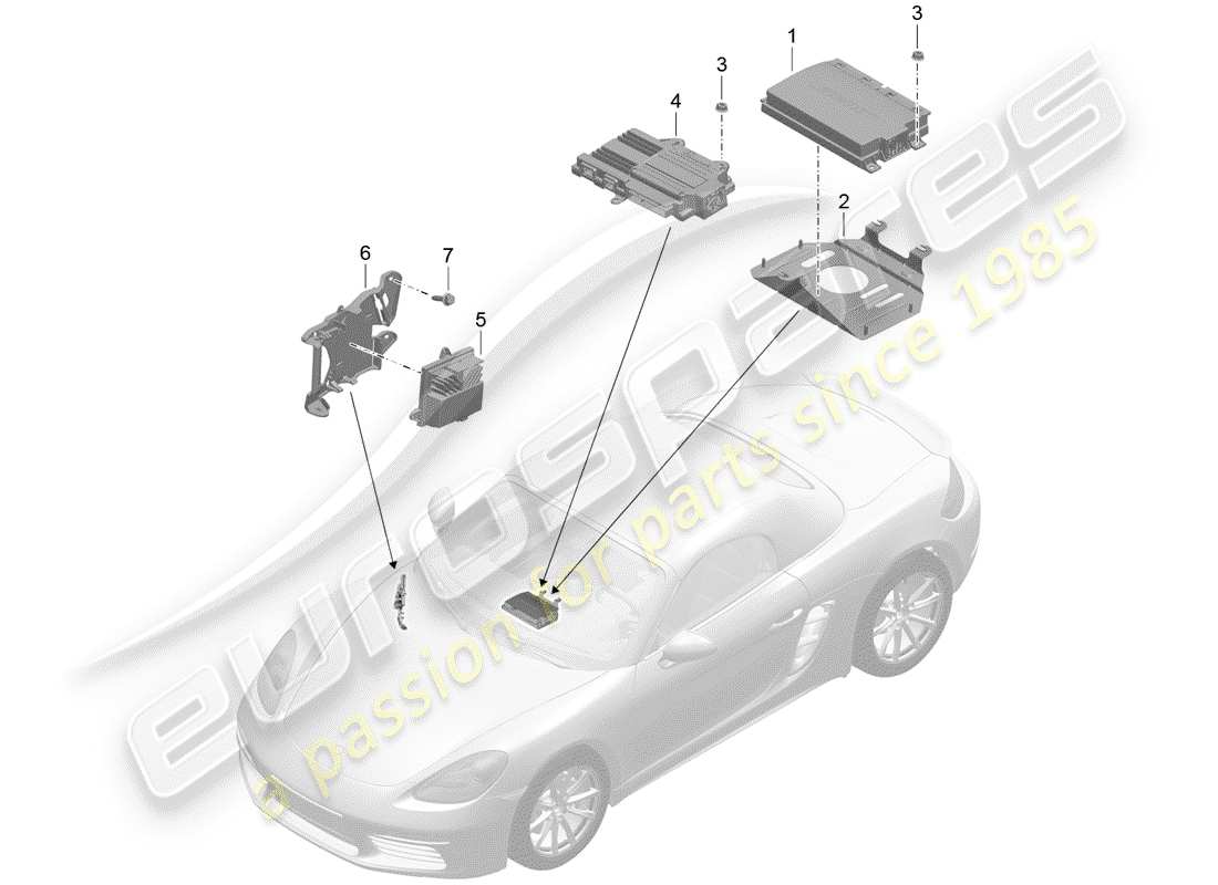 porsche 718 boxster (2020) amplifier part diagram