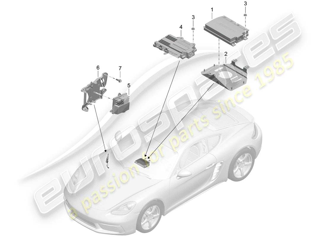 porsche 718 cayman (2018) amplifier parts diagram