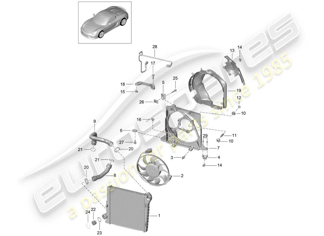 porsche 2016 water cooling 2 part diagram