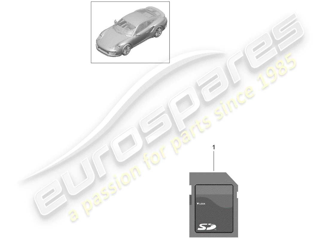 porsche 991 t/gt2rs sd card part diagram