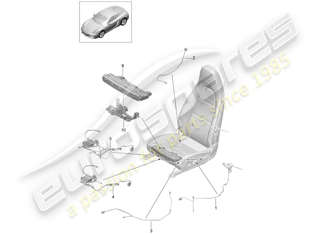 porsche cayman 981 (2014) wiring harnesses part diagram