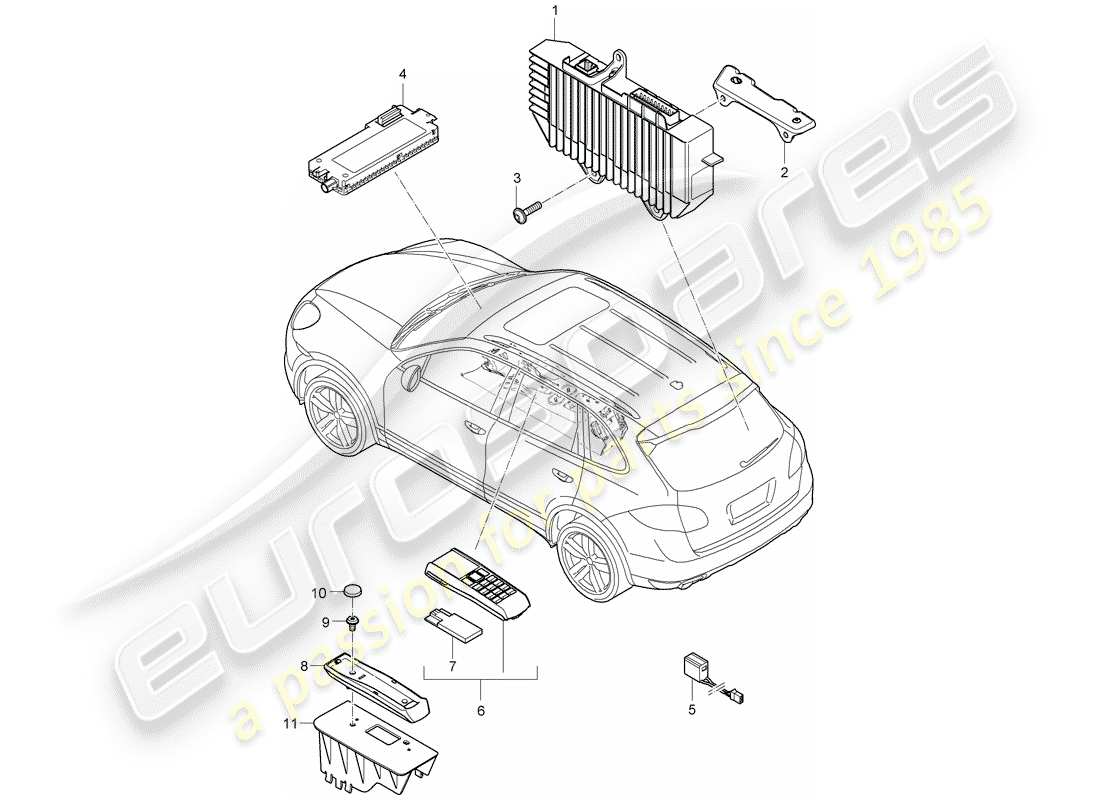 porsche cayenne e2 (2018) amplifier part diagram