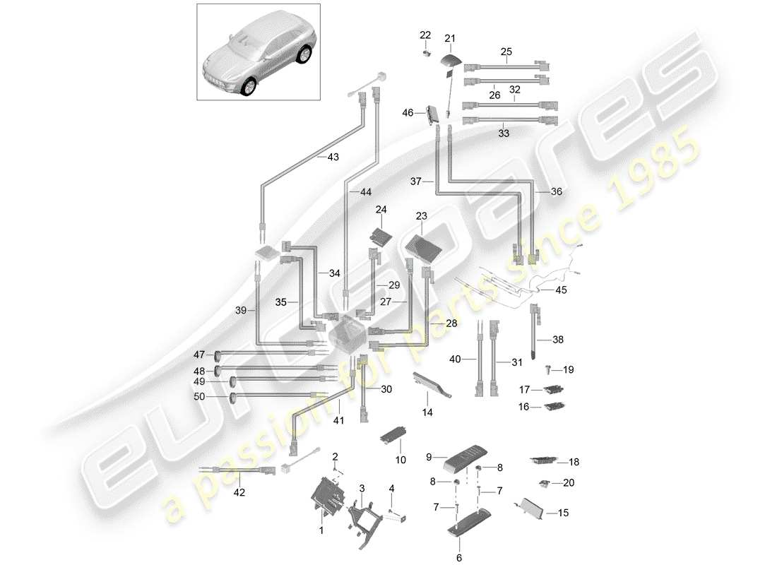 porsche macan (2014) telephone parts diagram