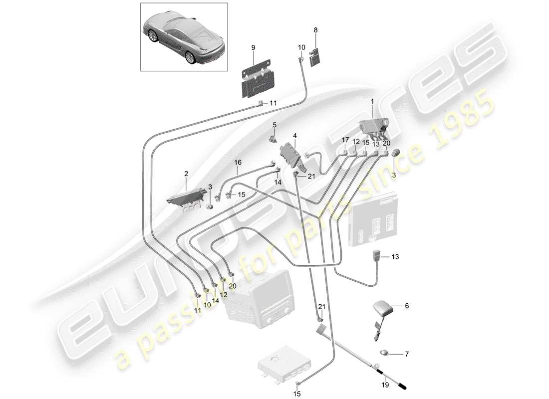 porsche 2016 antenna booster part diagram