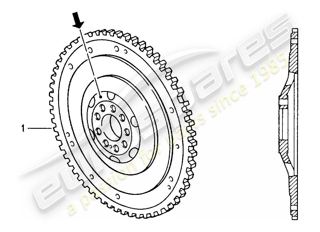 porsche replacement catalogue (1975) flywheel part diagram