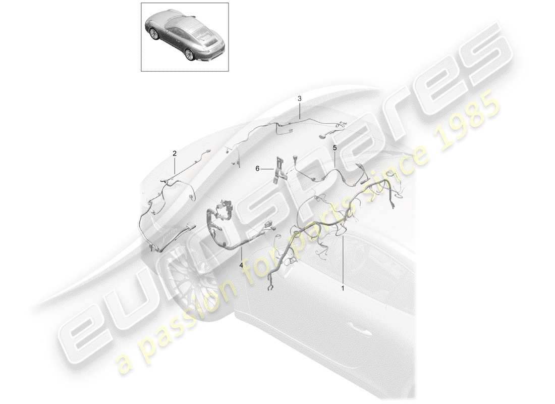 porsche 991 gen. 2 (2019) wiring harnesses part diagram