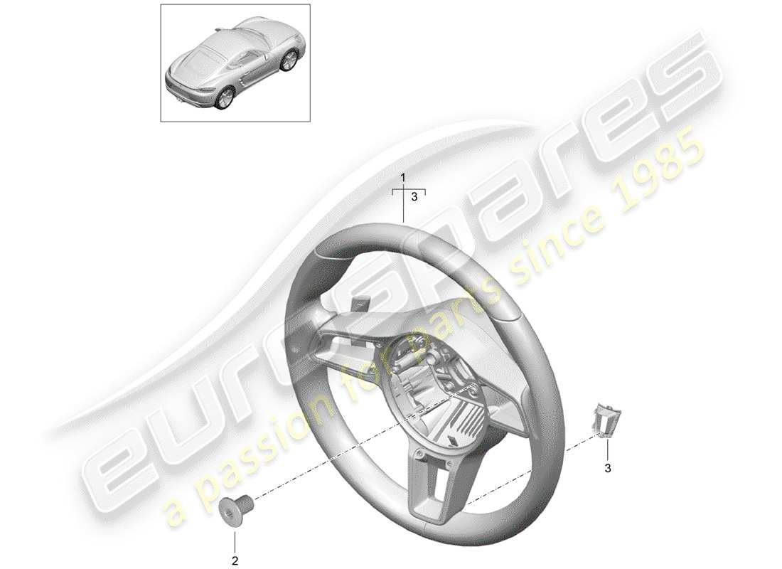 porsche 718 cayman (2020) steering wheel parts diagram