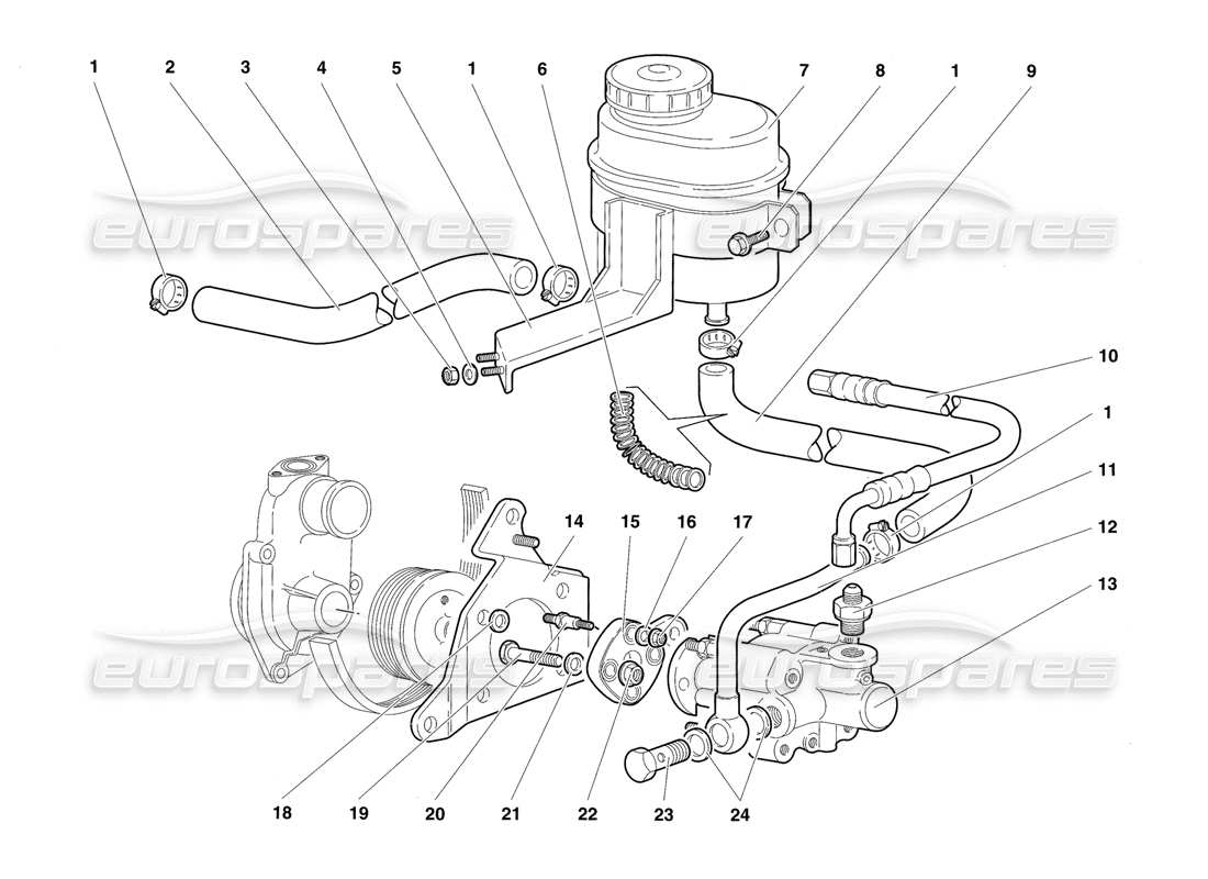 lamborghini diablo sv (1997) steering part diagram