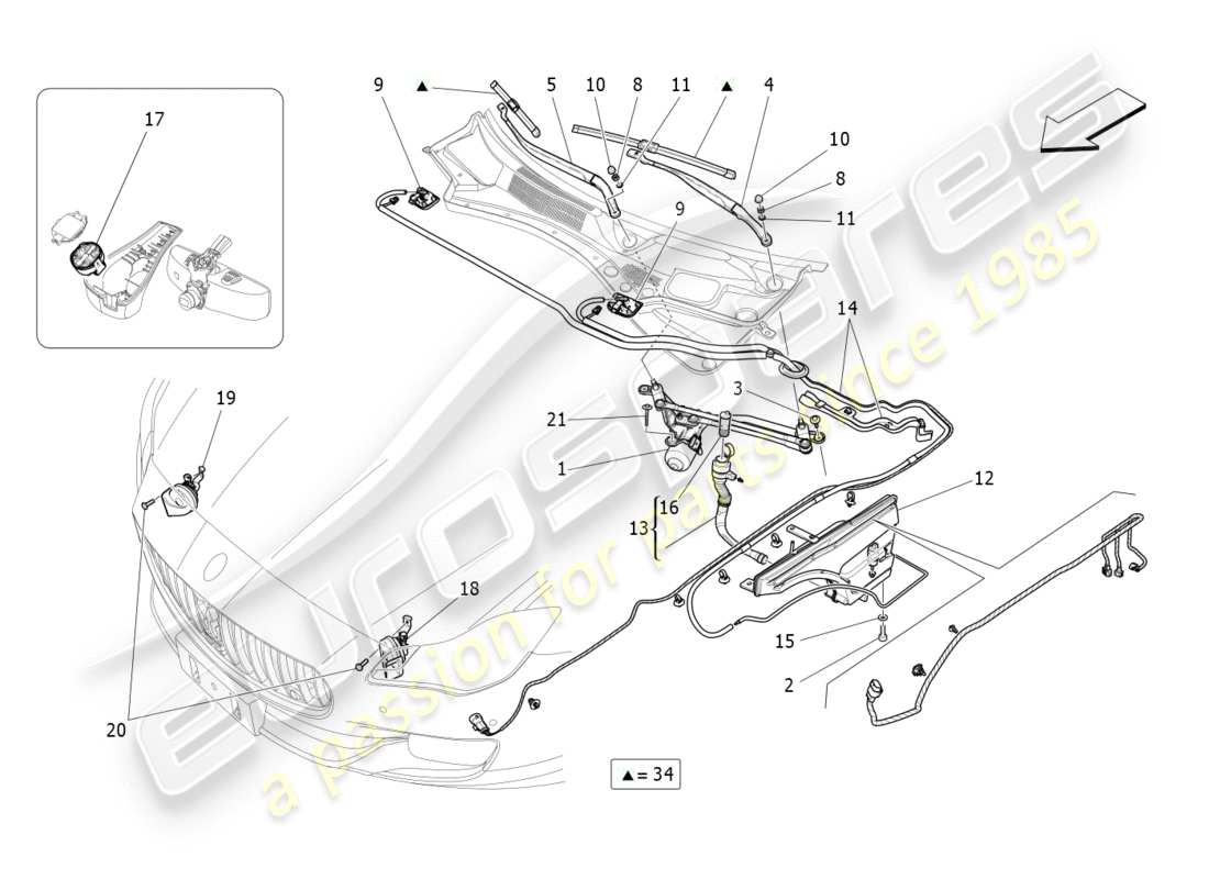 maserati qtp 3.0 tds v6 275hp (2015) external vehicle devices part diagram