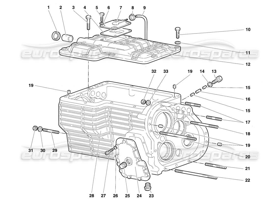 lamborghini diablo se30 (1995) gearbox part diagram