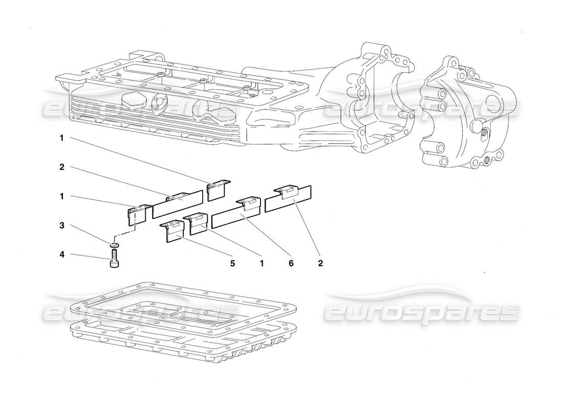 lamborghini diablo sv (1997) oil sump deflectors part diagram