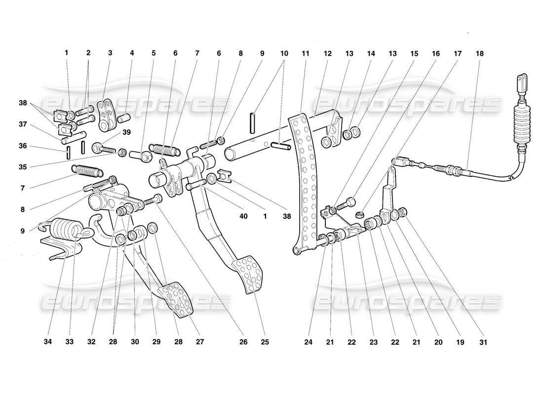 lamborghini diablo se30 (1995) pedals part diagram