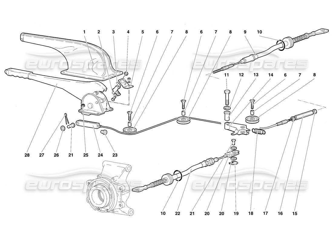 lamborghini diablo sv (1997) handbrake part diagram