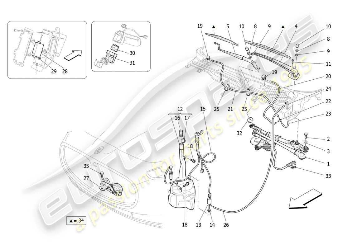 maserati qtp 3.0 tds v6 275hp (2015) external vehicle devices part diagram