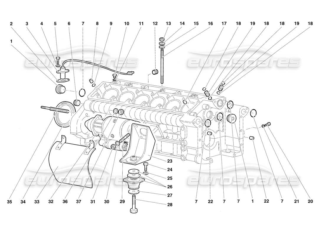 lamborghini diablo sv (1997) crankcase part diagram