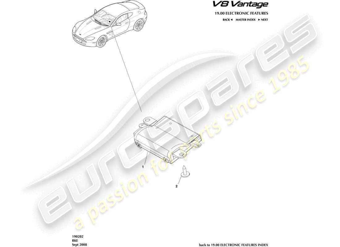 aston martin v8 vantage (2009) rke part diagram