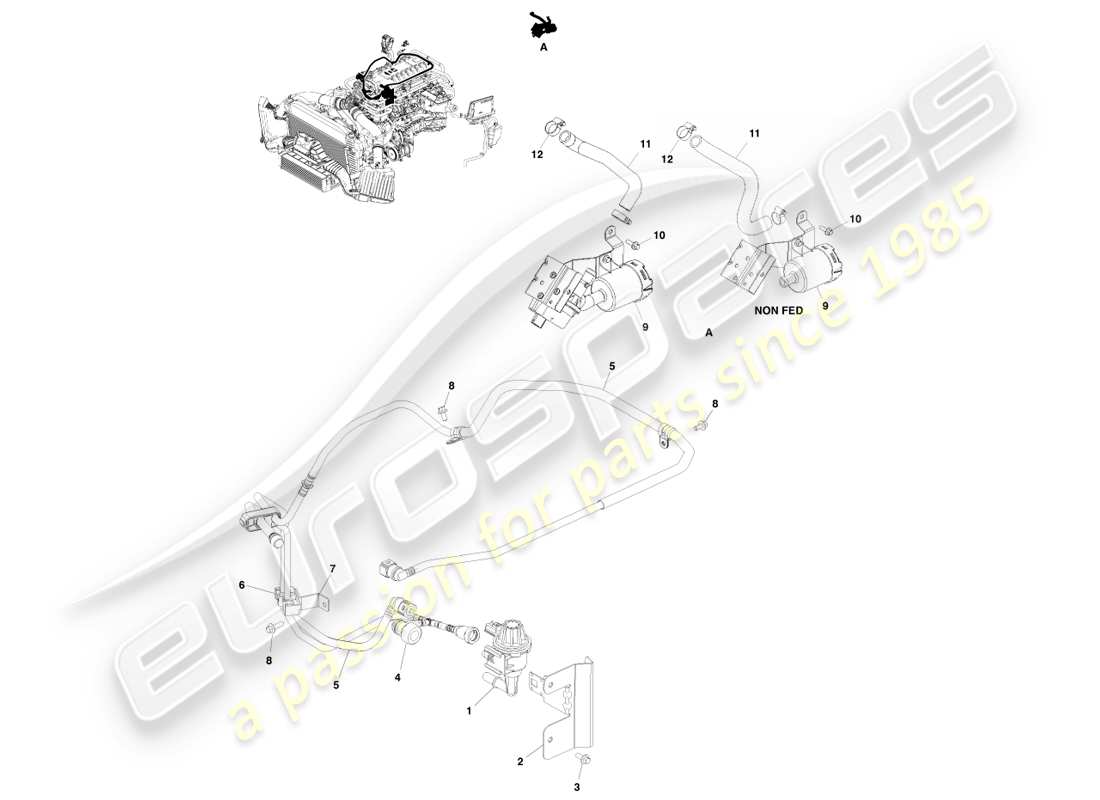 aston martin v8 vantage (2005) evaporative emissions part diagram