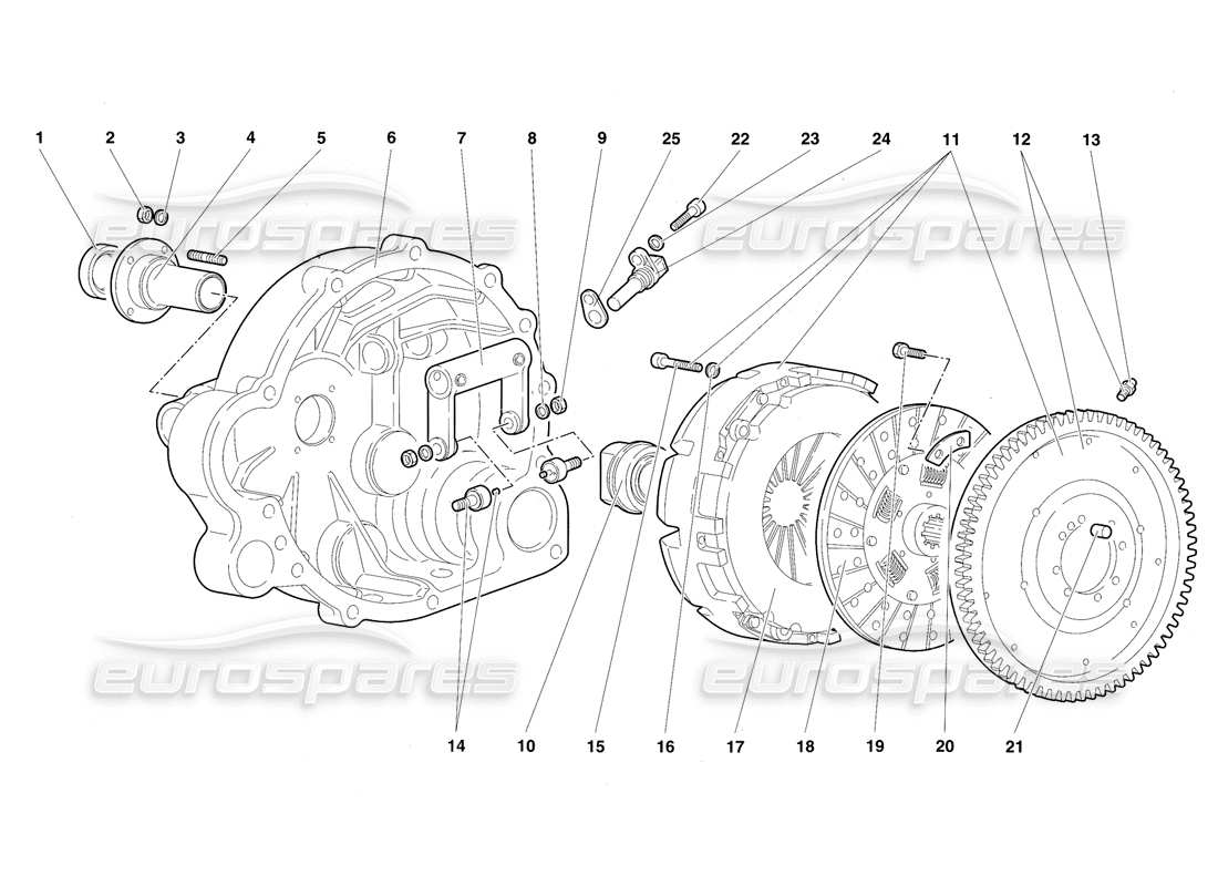 lamborghini diablo sv (1997) clutch part diagram