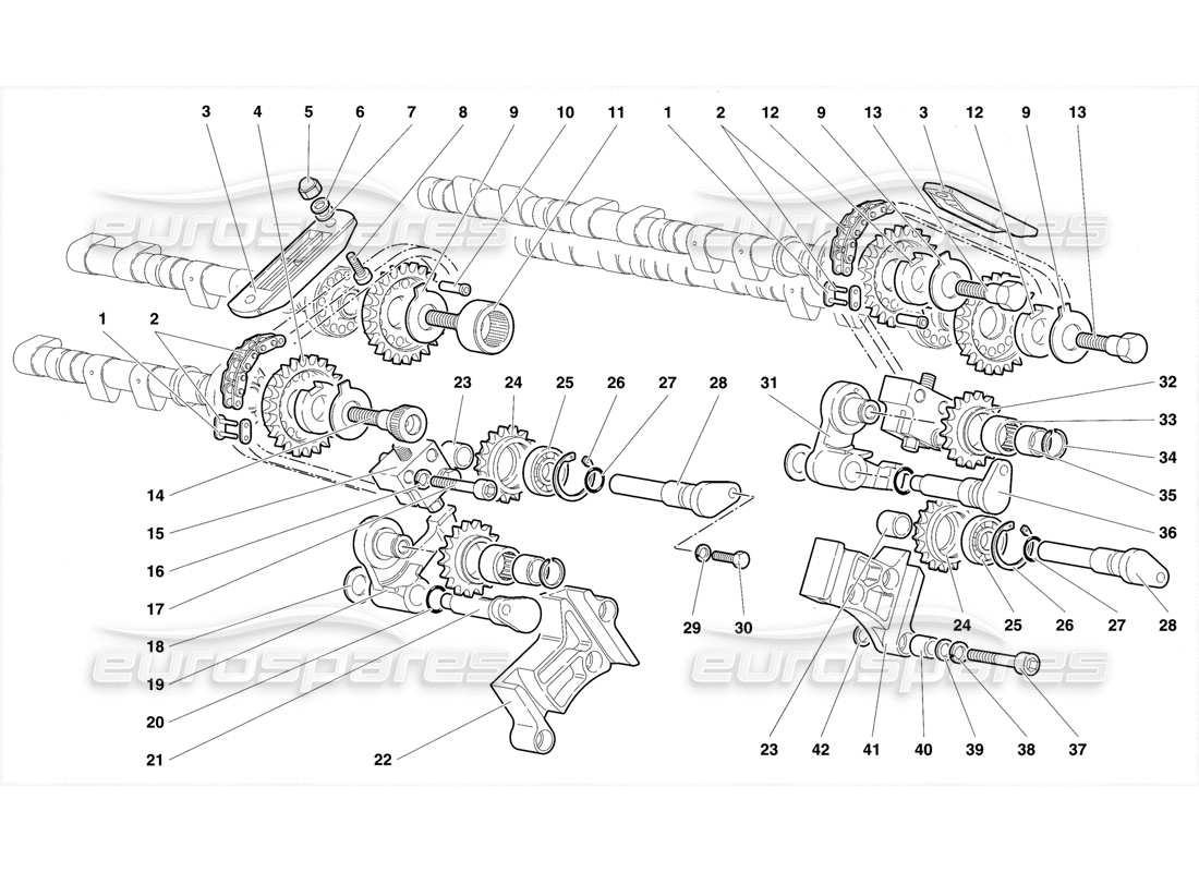 lamborghini diablo se30 (1995) timing system parts diagram