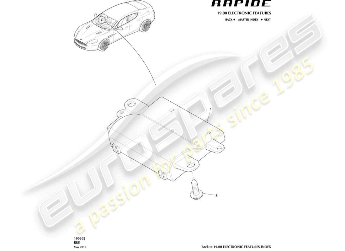 aston martin rapide (2011) rke part diagram