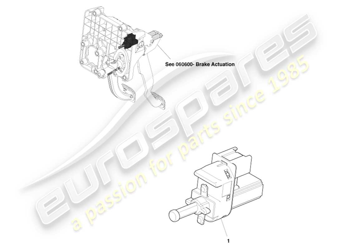 aston martin v8 vantage (2005) clutch pedal switch part diagram