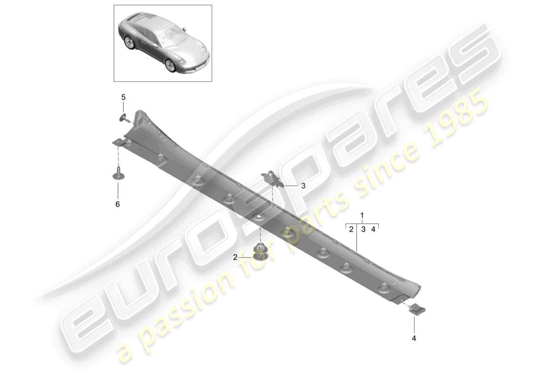 VIEW PARTS DIAGRAMS FROM THE PORSCHE 991 PARTS CATALOGUE a part diagram from the porsche 991 parts catalogue