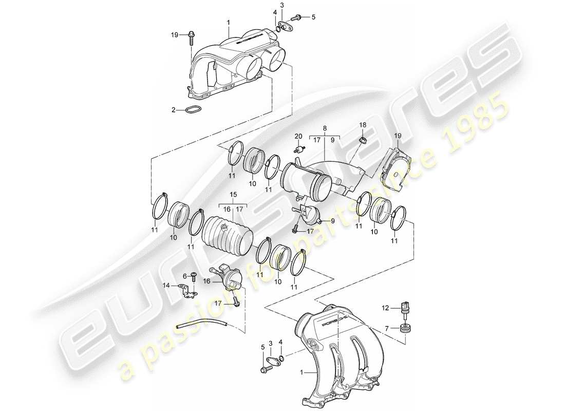 a part diagram from the porsche boxster parts catalogue