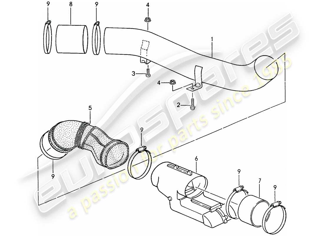 a part diagram from the porsche 993 parts catalogue