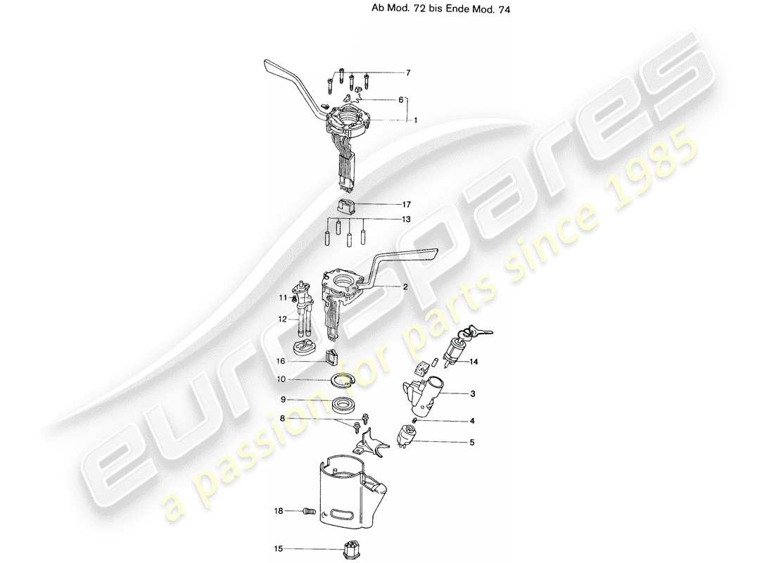 a part diagram from the porsche 914 parts catalogue