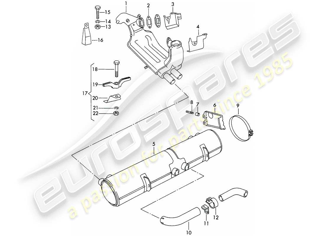 a part diagram from the porsche 356b/356c parts catalogue