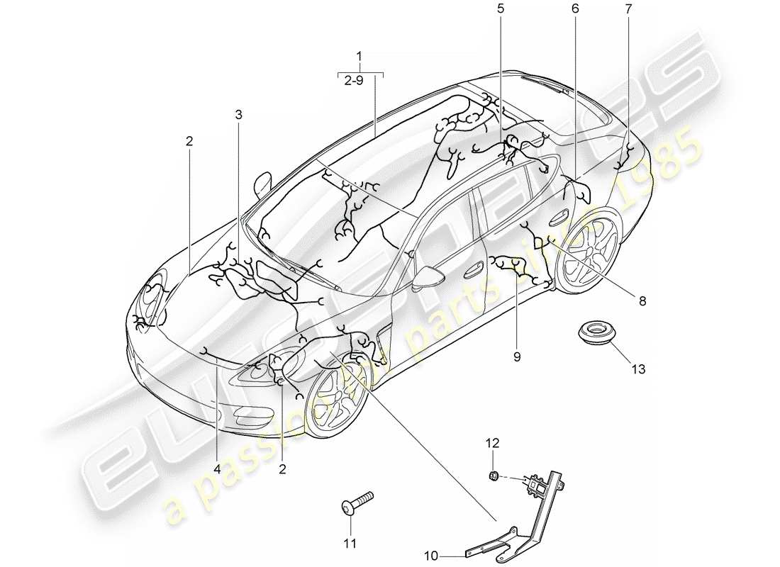 a part diagram from the porsche panamera parts catalogue