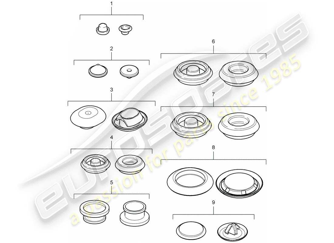 a part diagram from the porsche cayman parts catalogue