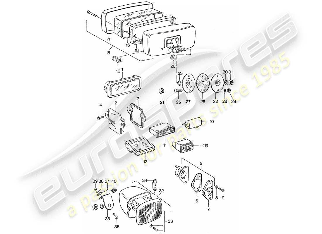 a part diagram from the porsche 911 parts catalogue