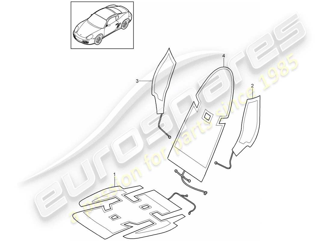 porsche cayman 987 (2010) heater parts diagram