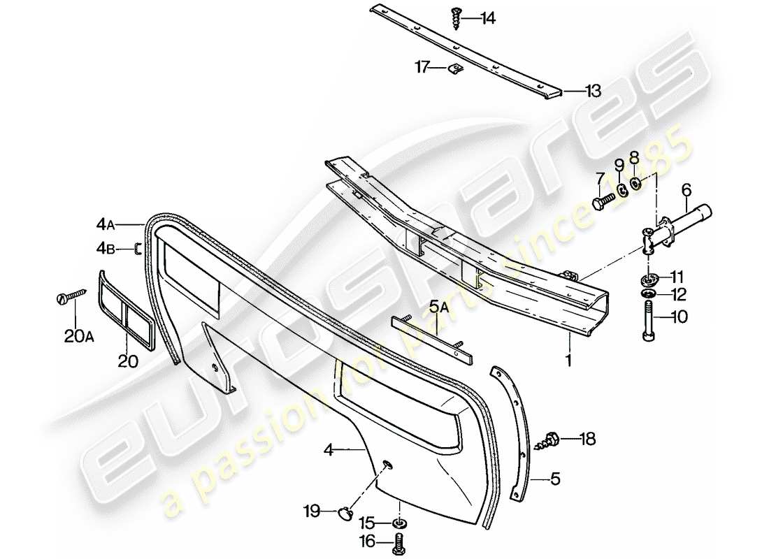 porsche 928 (1981) bumper parts diagram