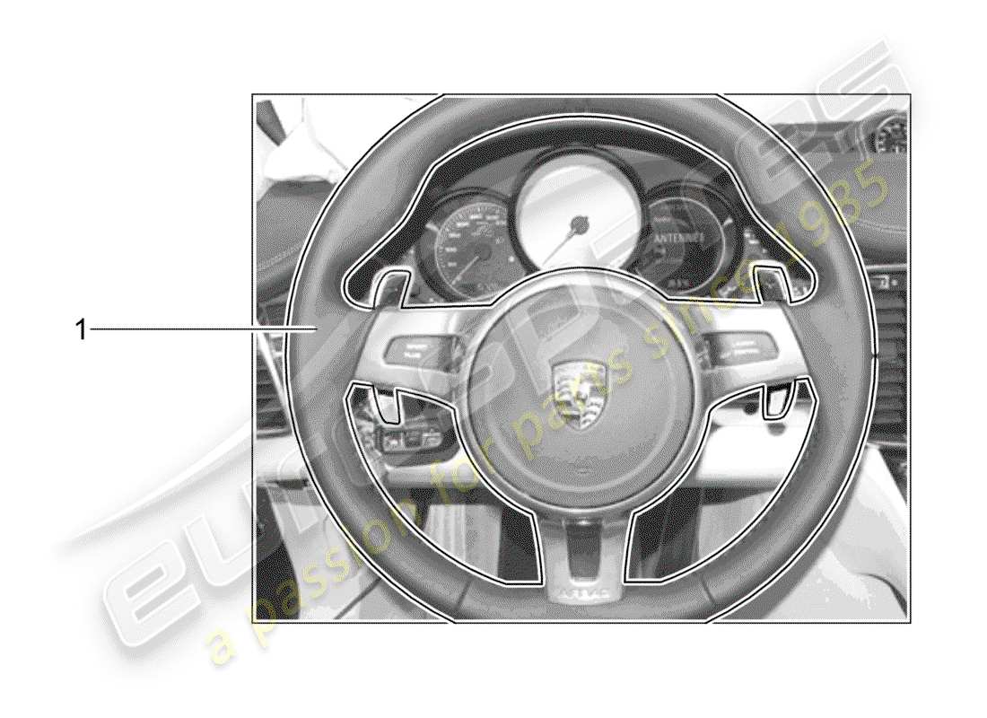 porsche tequipment panamera (2012) sports steering wheel part diagram