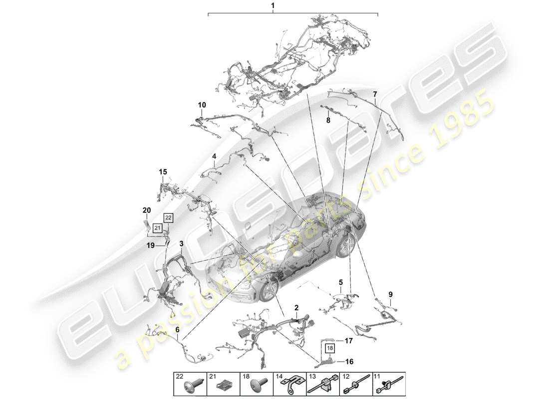 porsche panamera 971 (2020) wiring harnesses part diagram