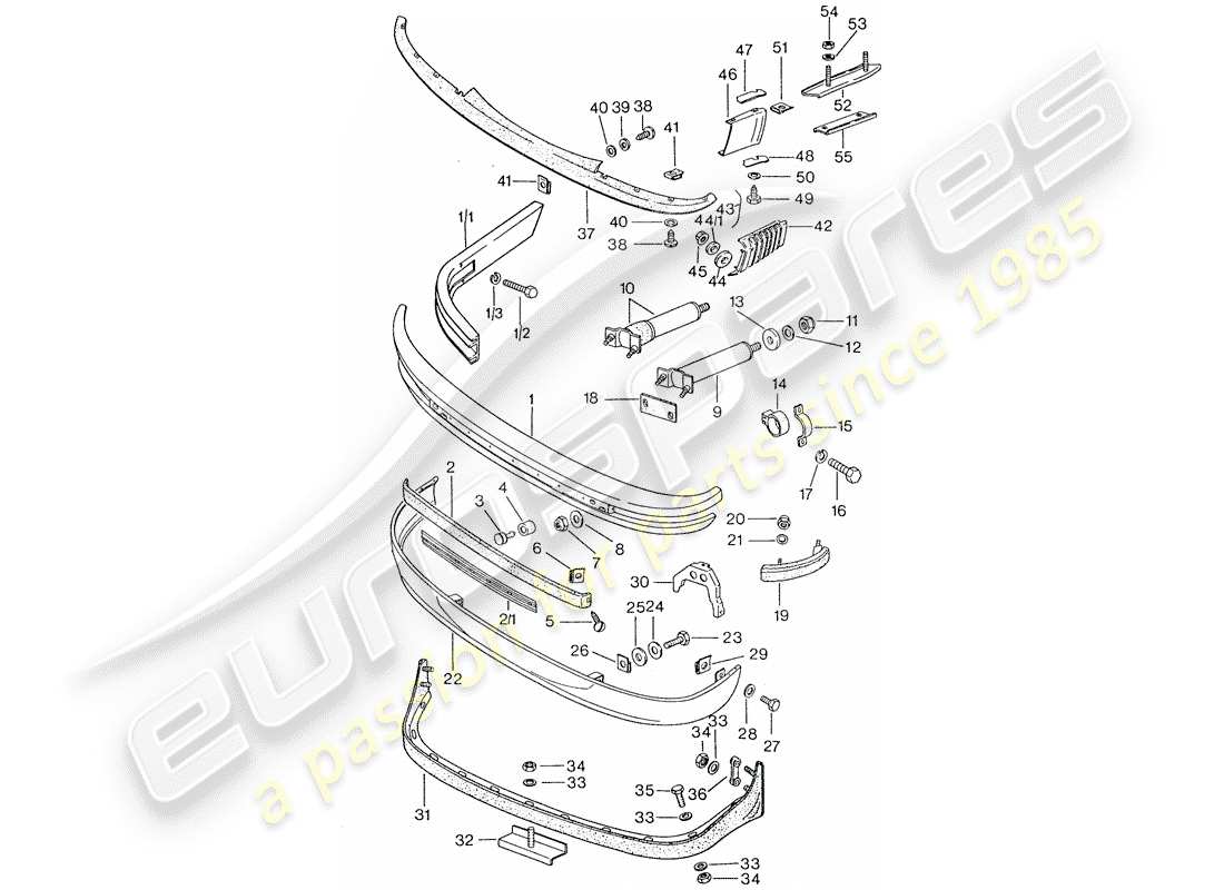 porsche 911 (1977) bumper part diagram