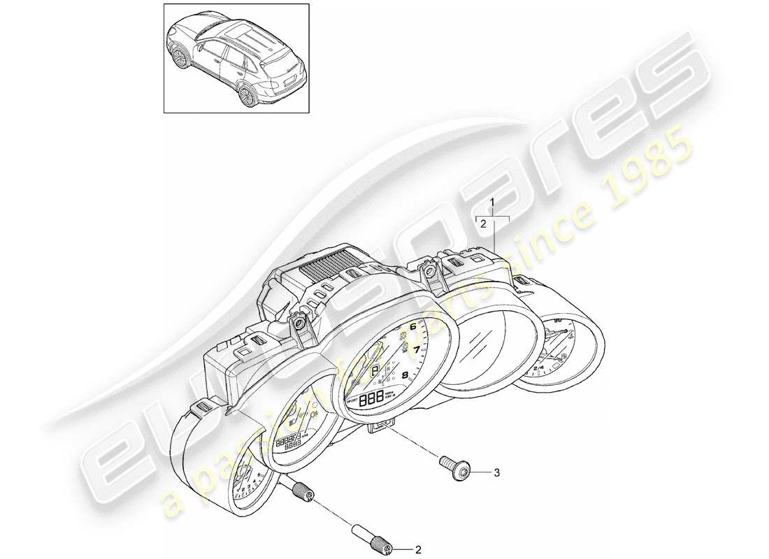 porsche cayenne e2 (2018) instrument cluster part diagram