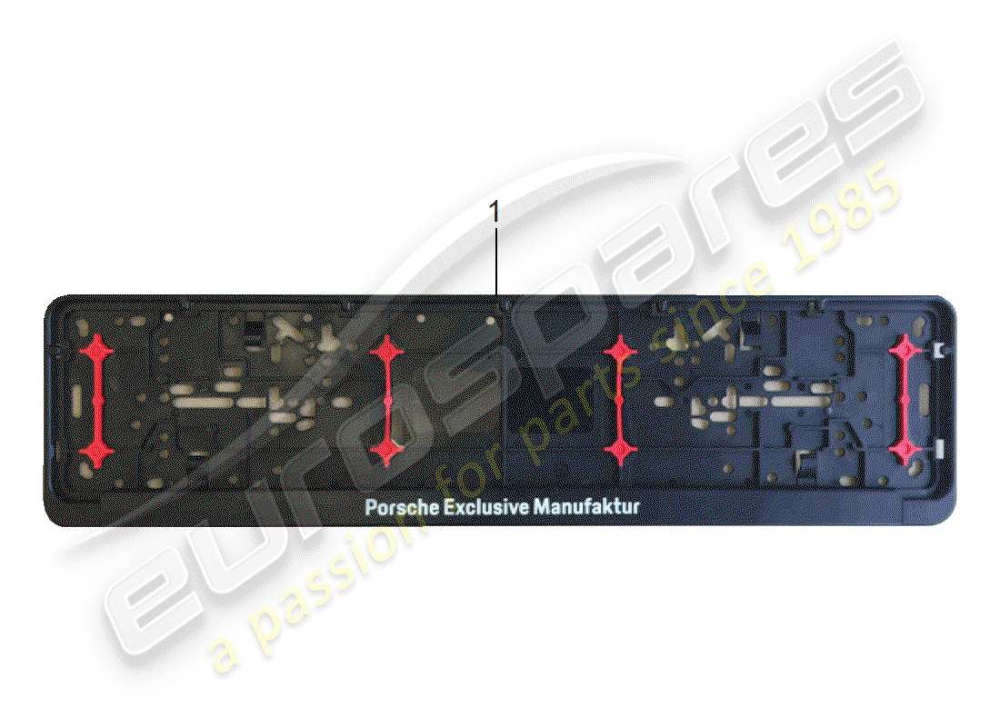 porsche tequipment cayenne (2012) license plate bracket part diagram