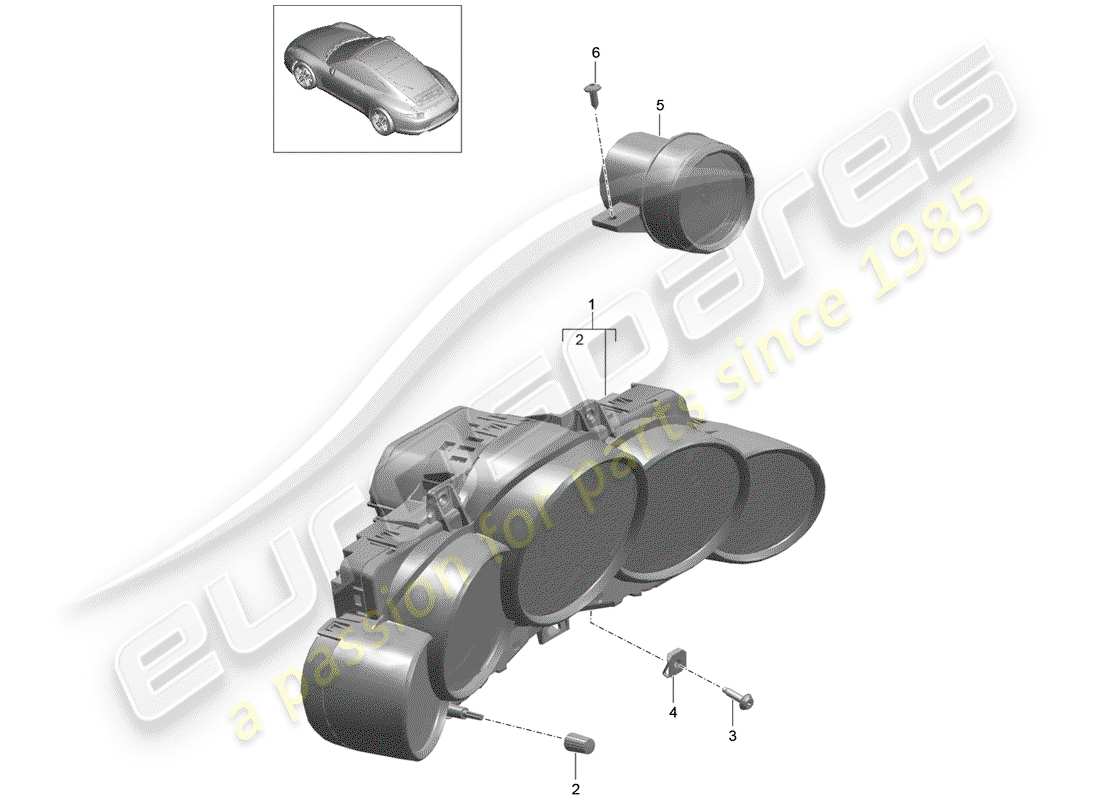 porsche 991 (2013) instruments parts diagram