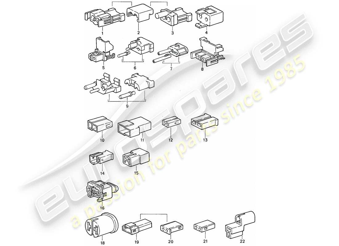 porsche 911 (1977) connector housing part diagram