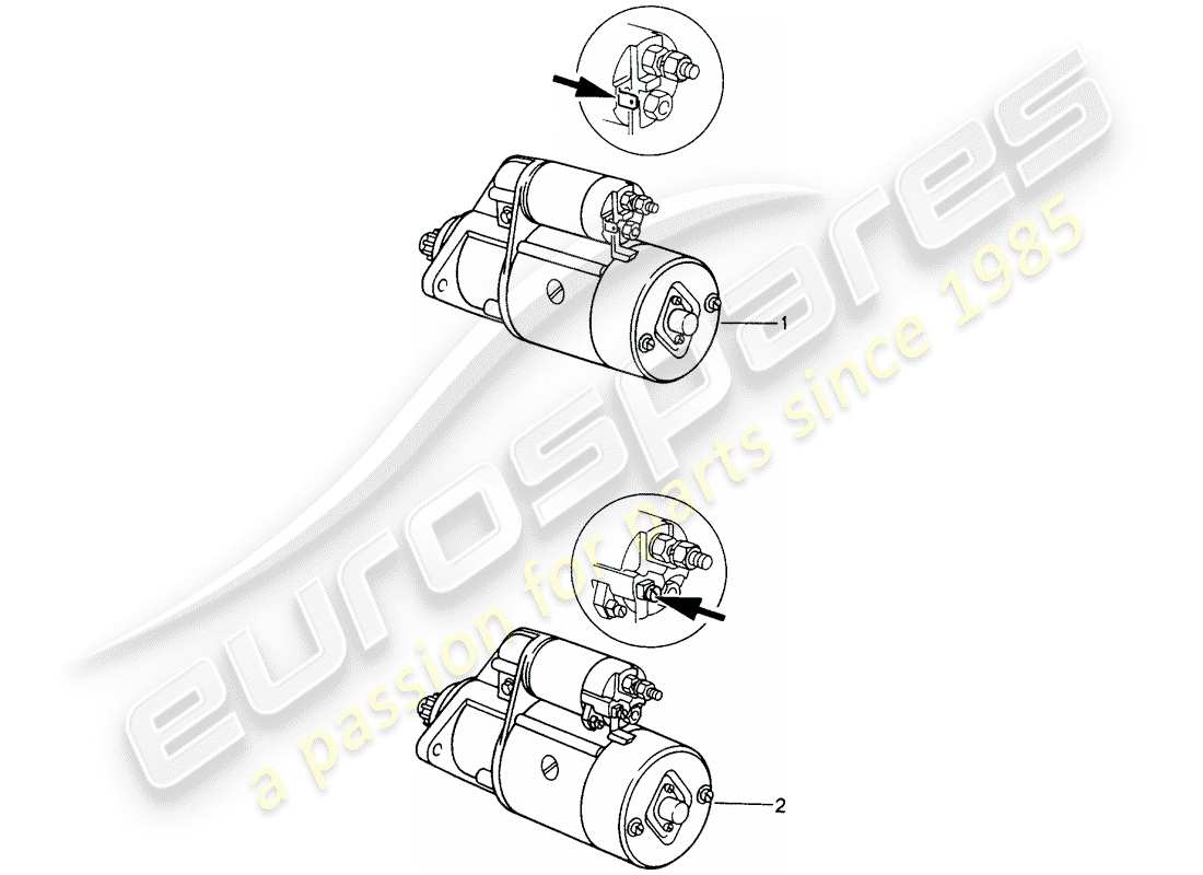 porsche replacement catalogue (1991) starter part diagram