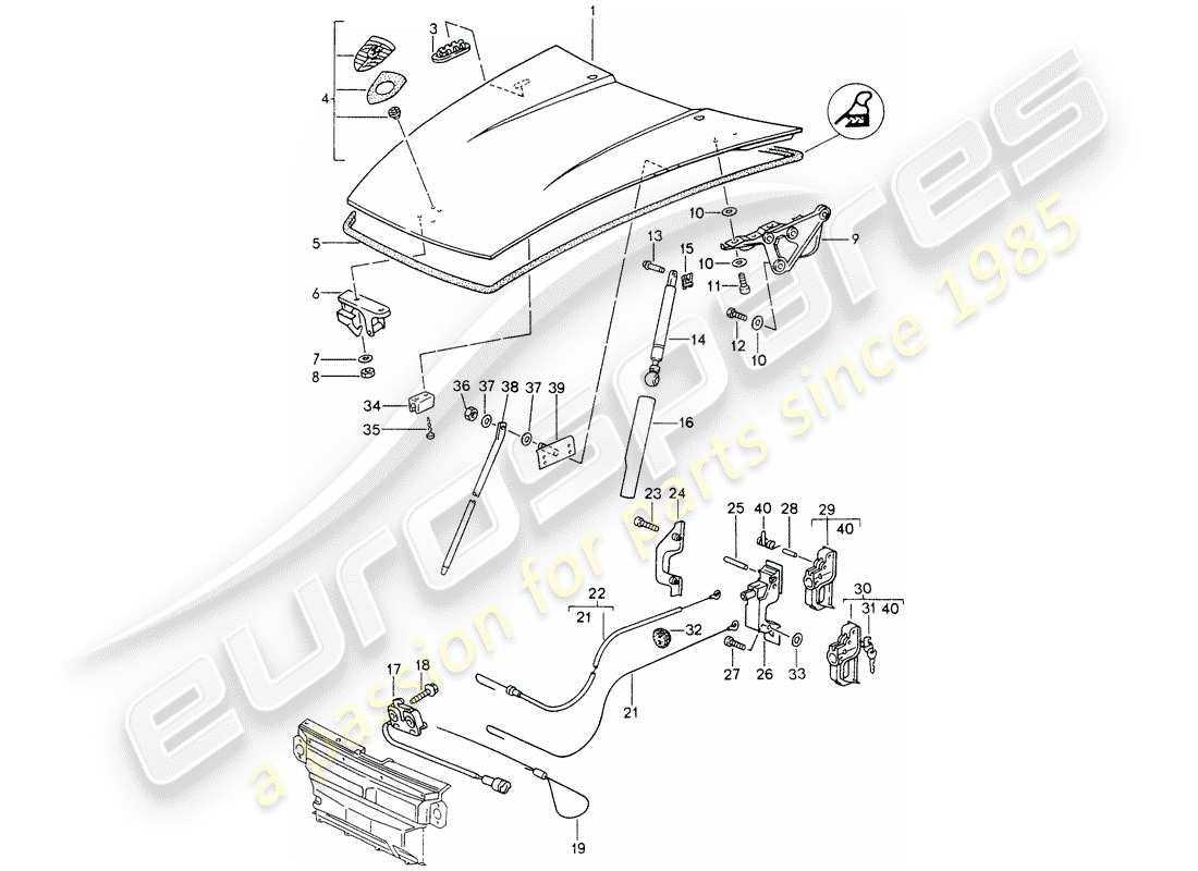 porsche 993 (1997) cover part diagram